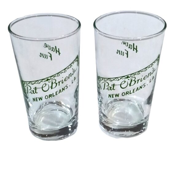Vintage Pat O'Brien's New Orleans, LA Highball Glass Tumblers 4.5" Tall Set of 2 - Picture 1 of 4